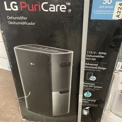 LG Electronics PuriCare 50-Pint Dehumidifier with Clear Bucket with Handle