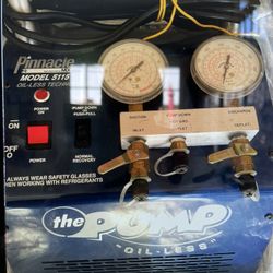 Pinnacle Model 5115 Refrigerants Recover NEVER USE 