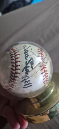 Autographed Baseball in Display Case