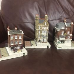 Illuminations London by Gaslight 3 lighted houses and the plug in