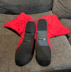Red Suede Boots Size 8