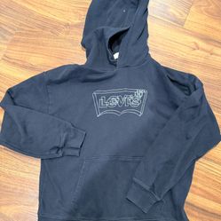 Levis Red Tab Hoodie Black Double Levis Writing Blinged Out Writing