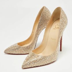 Christian Louboutin Gold Red Bottoms  400 OBO