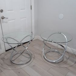 2 Side Tables / End Tables 26W X 21.5 H Inches