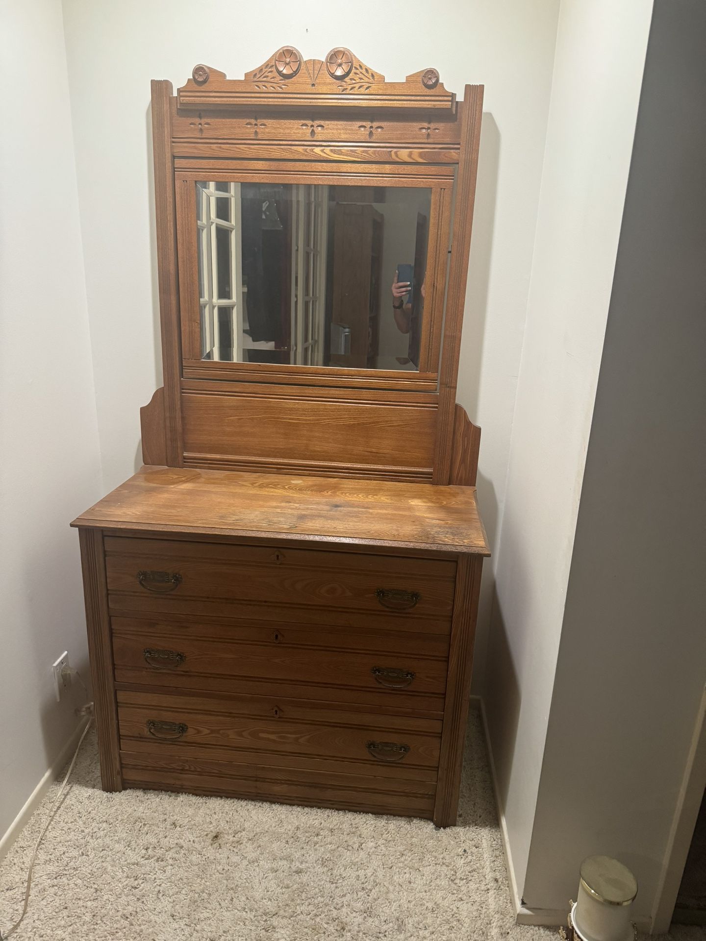 Antique Eastlake Mirrored Dresser