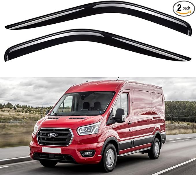 Car Window Visor Set for 2014 - 2025 Ford Transit (Excludes Low Roof (LR) Models)