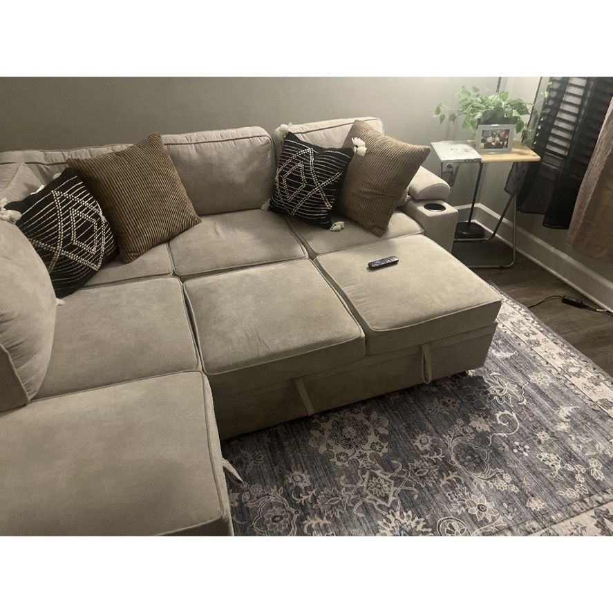Sleeper Sectional With Ottoman Storage