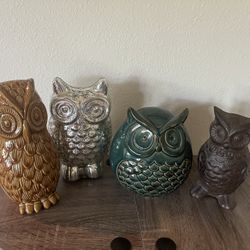 Owls 12 Each - silver One SOLD - Lots More Decor Available 