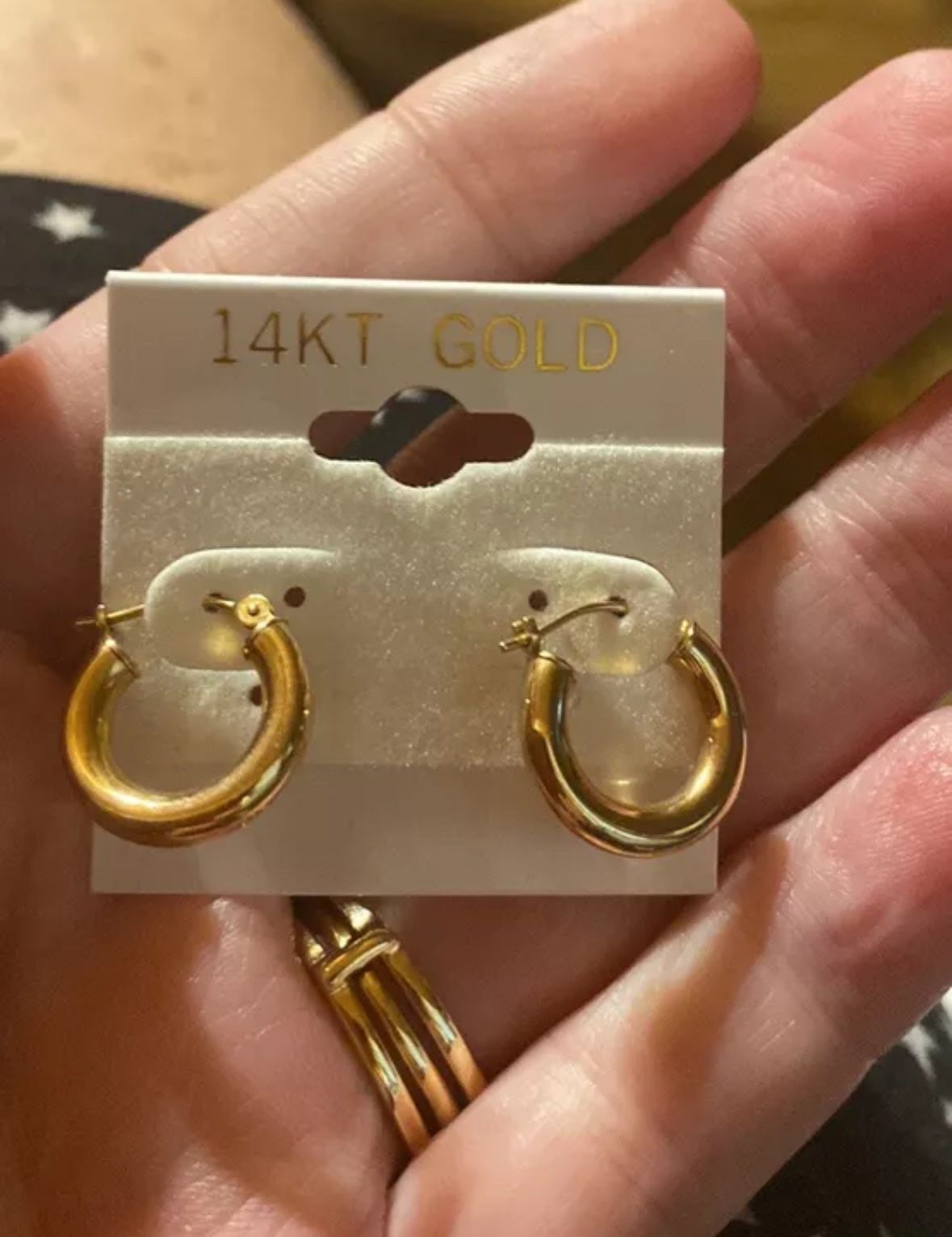14k New Hoop Earrings Small 1/2”
