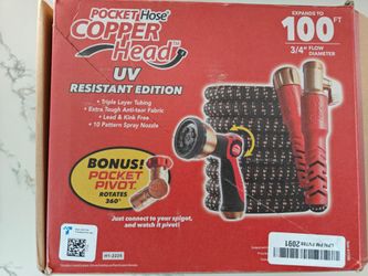 Pocket Hose 100 FT Copper Head Expandable Garden Hose with Pocket Pivot