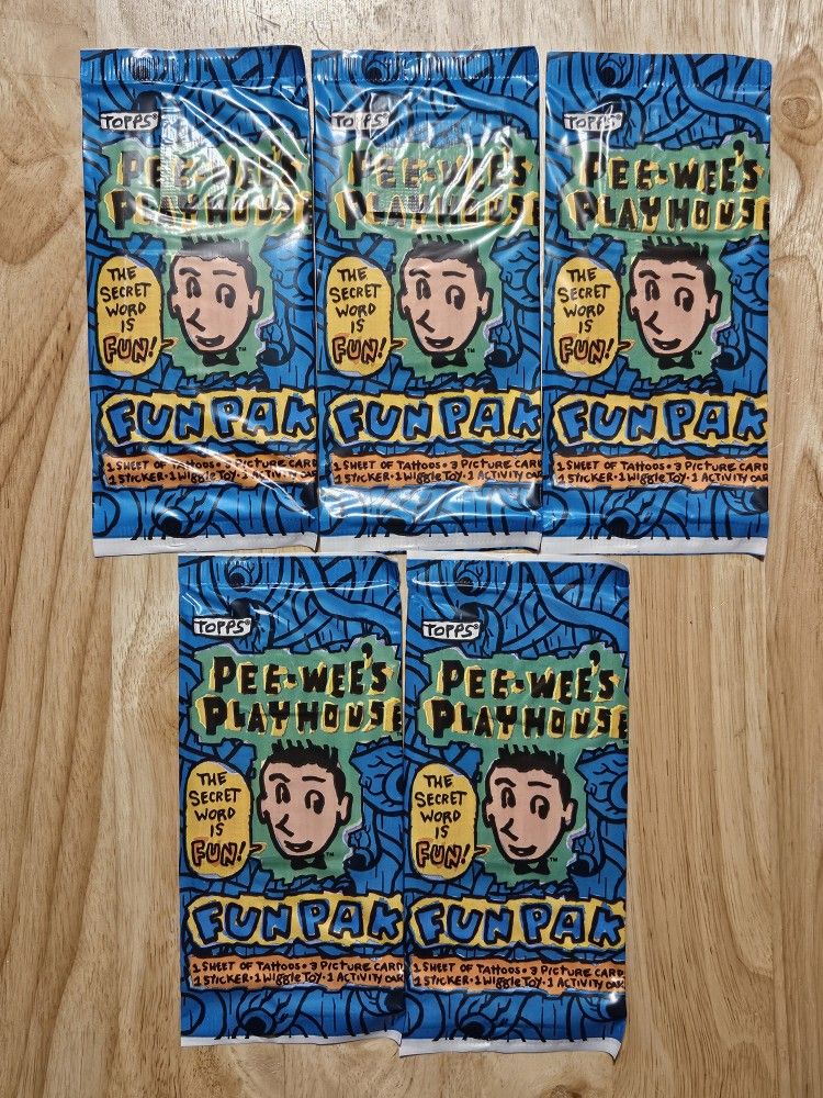 PEE-WEE's Playhouse Fun Pak 5 Sealed Packs - 1988 Topps Trading Card
