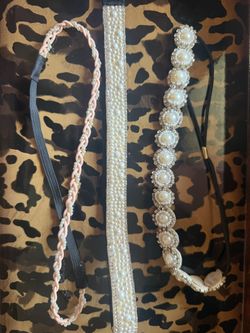 3 Pearl & Rhinestone Headbands