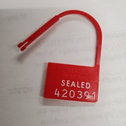 Plastic security padlock seal Red numbered tamper evident 