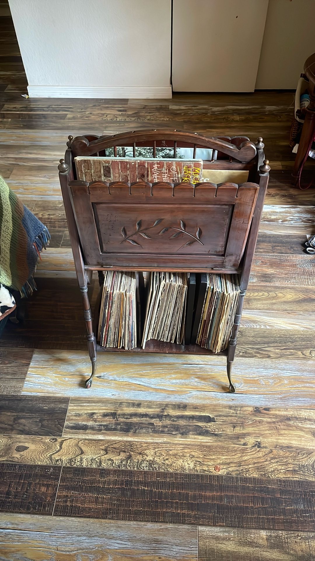 Hand Carved Wooden Antique magazine/album rack