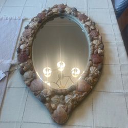 Oval Seashell Decorative Wall Mirror