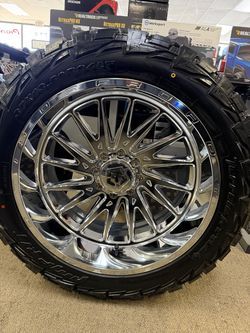 24x12 TIS CHROME WHEELS WITH 37” TIRES NEW WITH SENSORS 