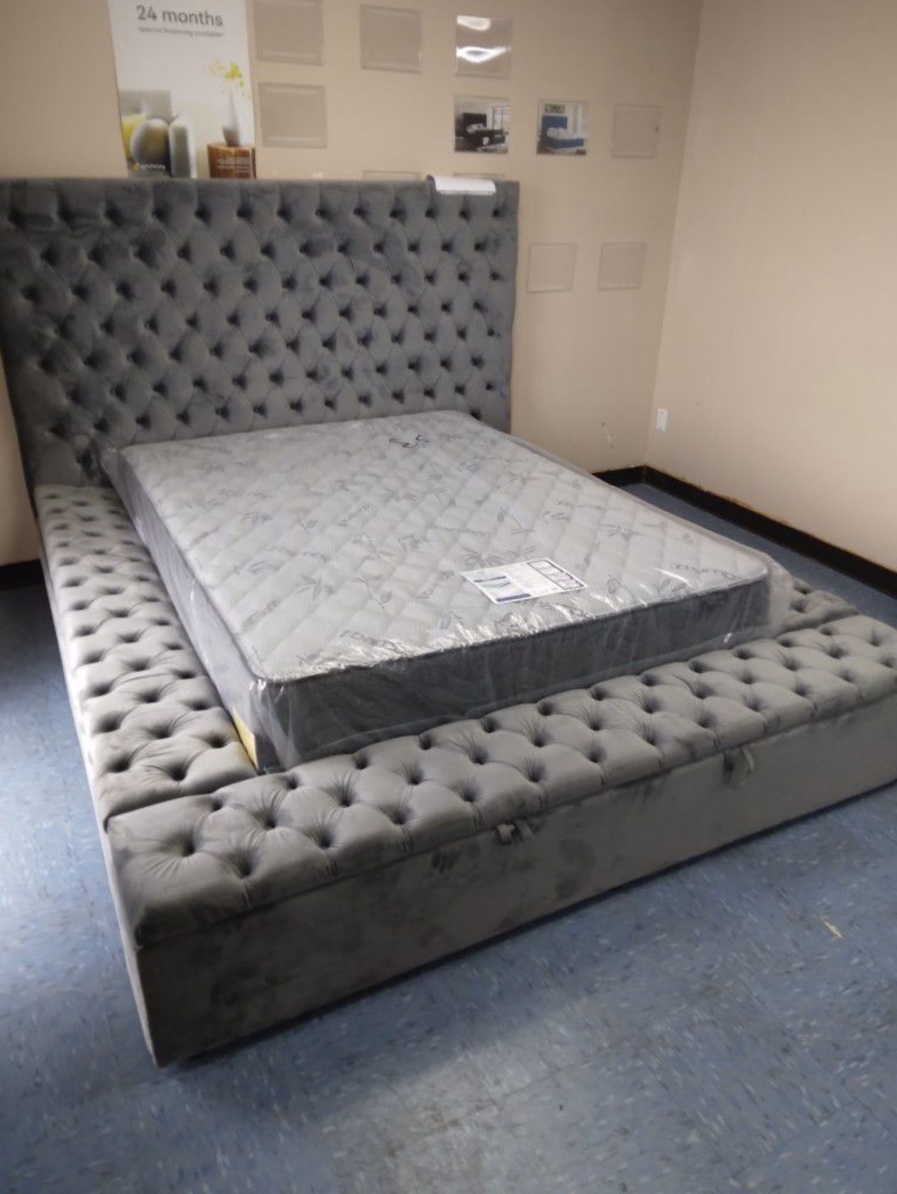 Tufted Storage Bed All Sizes Are Available Same Day Delivery No Money Down No Credit Need Same 0%interest