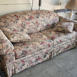 Floral Upholstered Sofa / Couch