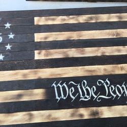 Charred Wooden American Flag