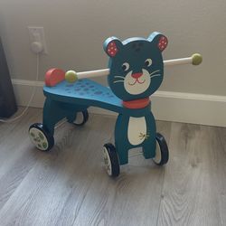 Moulin Roty Wooden Cat/Panther Ride on Toy 