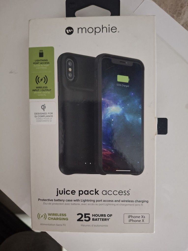 Mophie Juice Pack Access Battery Case Cover For iPhone Xs / X (2000mAh) - Black ; Material. Rigid Plastic ; Items Included. Charging Cable ; Accurate