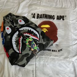 Black camo Bape zip up hoodie
