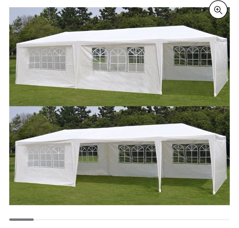 10'x 30' White Gazebo Wedding Party Tent Canopy With 6 Windows & 2 Sidewalls-8