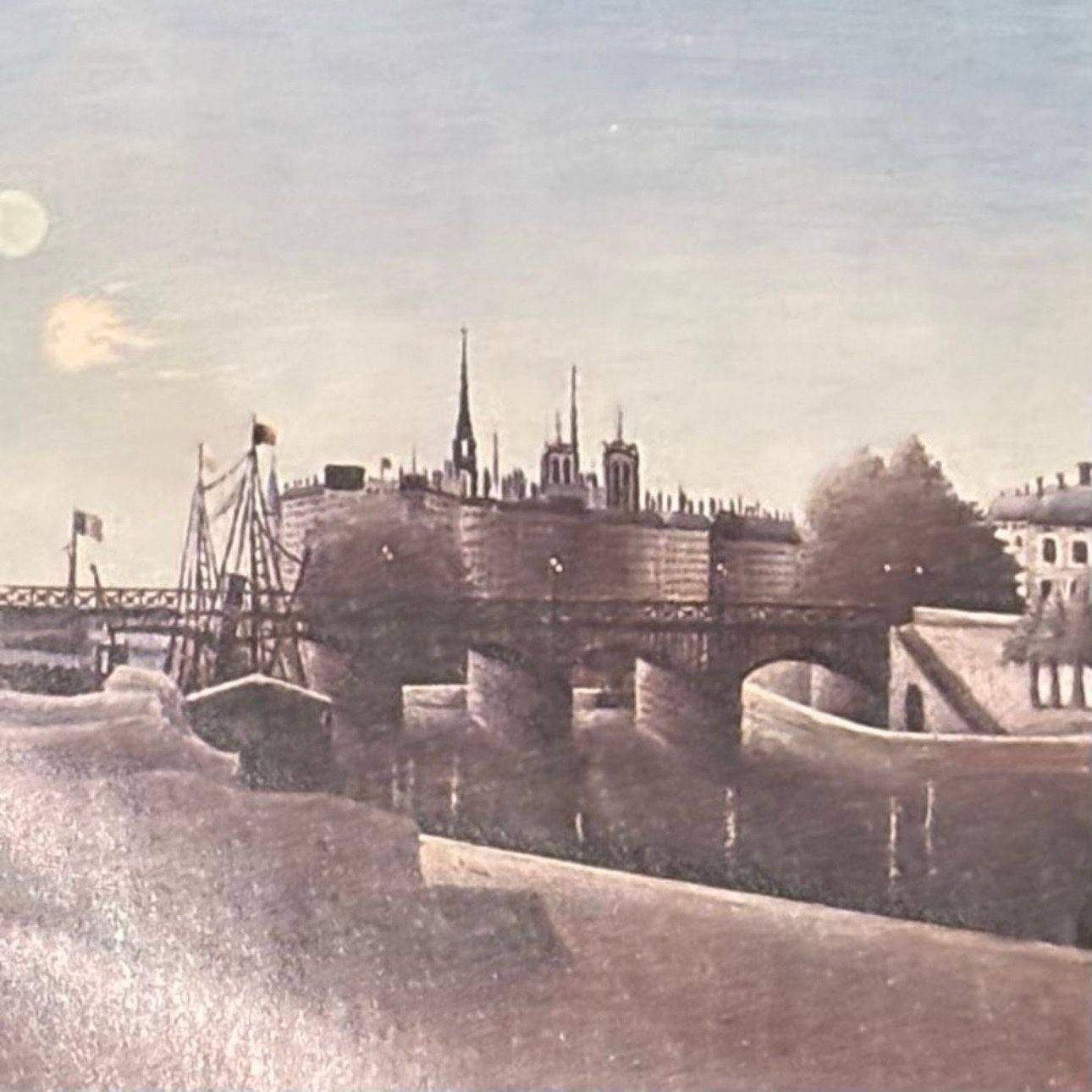 VUE DE L'ILE SAINT LOUIS Henri Rousseau Fine French Art Print Original Vintage COA Certificate of Authenticity Antique Italy Printed 1975 Collectible