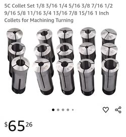 5C Collet Set, 15 Pcs Collet Set