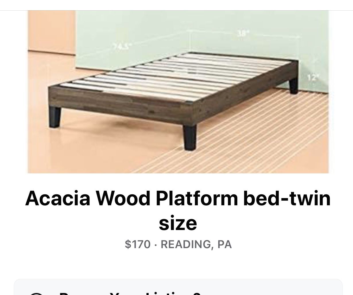Brand new in box Acacia Wood Bed Frame