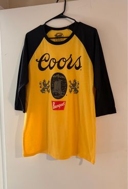 Brand new, never worn men’s Coors beer baseball jersey T-shirt, size L