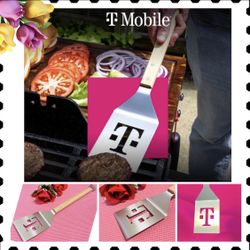 NEW 100% Stainless Steel Spatula with Wooden Handle & Bottle Opener-T-Mobile 17”