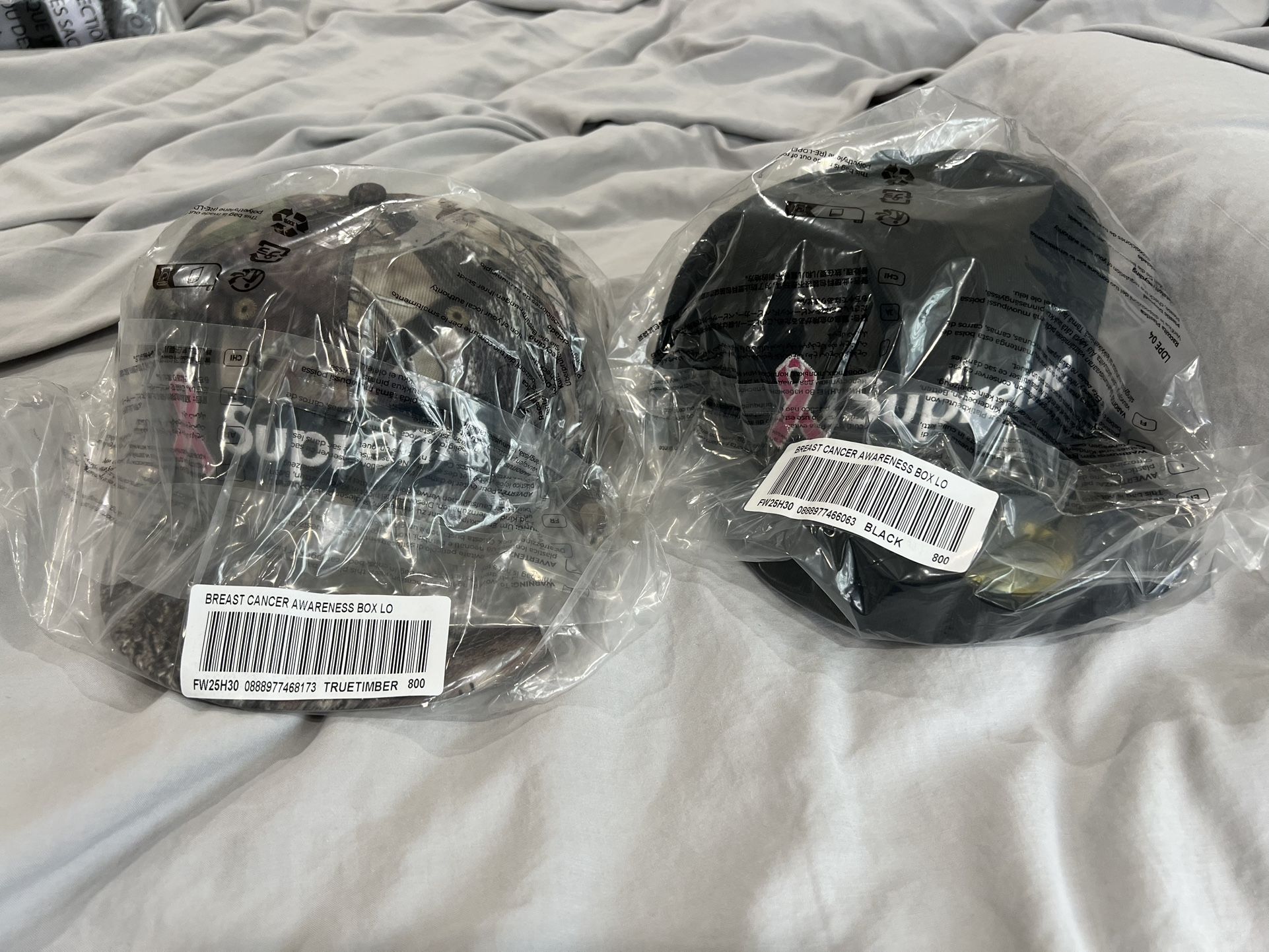Supreme Box Logo New Era Breast Cancer Awareness Fitted Hat Size 8 Black And Camo