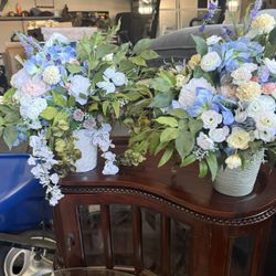 Two Silk Artificial Flower Arrangements