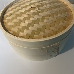 Bamboo Steamer Basket, 2 Tier Food Steamer, Natural Bamboo Dumpling Steamer with Lid 