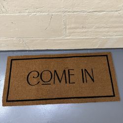 1’8”x4’ Natural Outdoor ‘Come In’ Coir Doormat