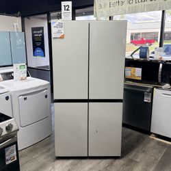 🚨WE FINANCE 🚨 SAMSUNG BESPOKE 29 CUBIC FT. FLEX REFRIGERATOR WHITE GLASS🔥