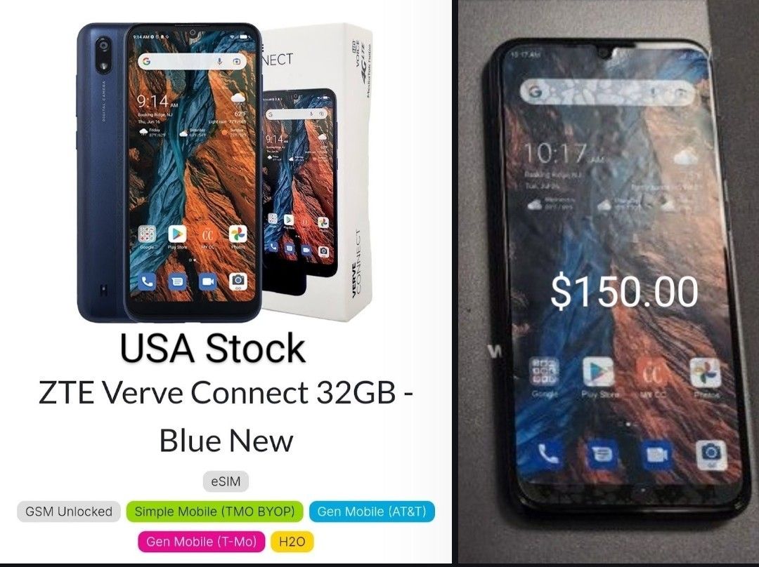 Consumer Cellular Verve Connect LTE eSim GSM Global Unlocked AT&T/T-Mobile/Boost/Metro PCS/ Mint Mobile/Cricket
