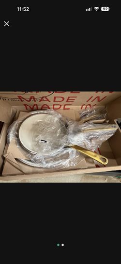 Made In Cookware - 3-Piece (Includes 8",10",12") Ceramic Non Stick Frying Pan Set (Gold Handle) - 5-Ply Stainless Clad with Stay-Cool Handle - Pr