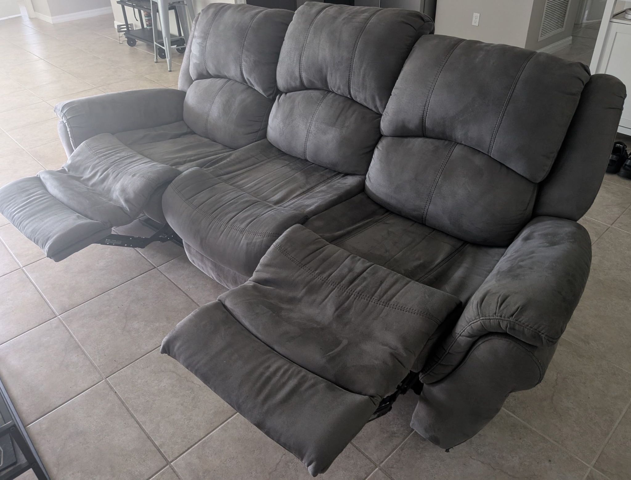 Gray Recliner Sofa