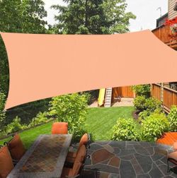 Sunshade Sail Canopy 16 ft. x 20 ft. Square (Peach Color)
