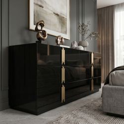 Beautiful Black and Gold Luxury Dresser