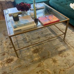 Glass And Bronze Coffee Table