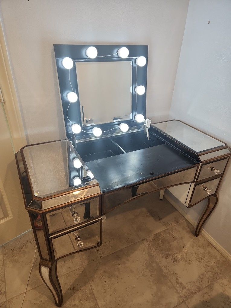 Mirrored Desk Used At Vanity