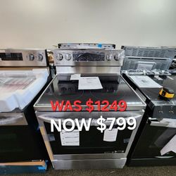 6.3 Cu. Ft. Smart True Convection Instaview Electric Range Single Oven With Air Fry In Print Proof 