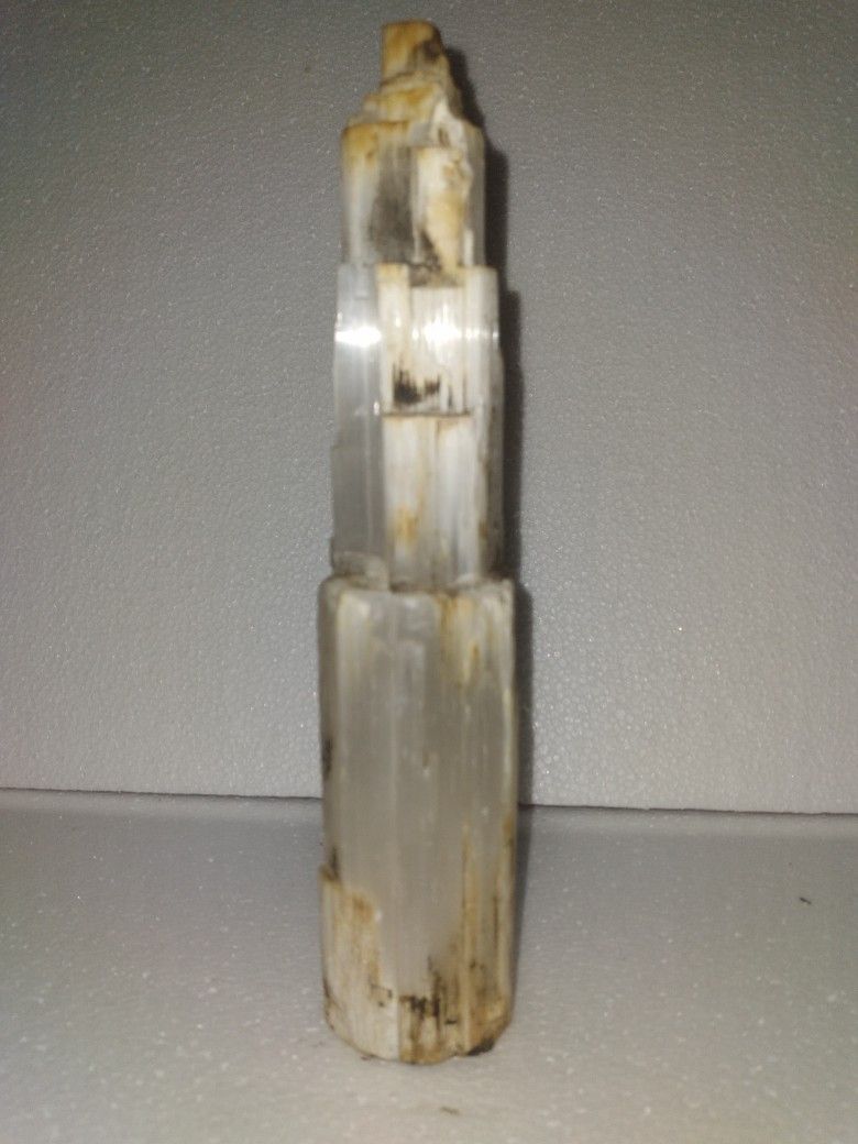 Selenite Crystal Rock Fiber-Optic Large 8 Inch Salvaged From Fire