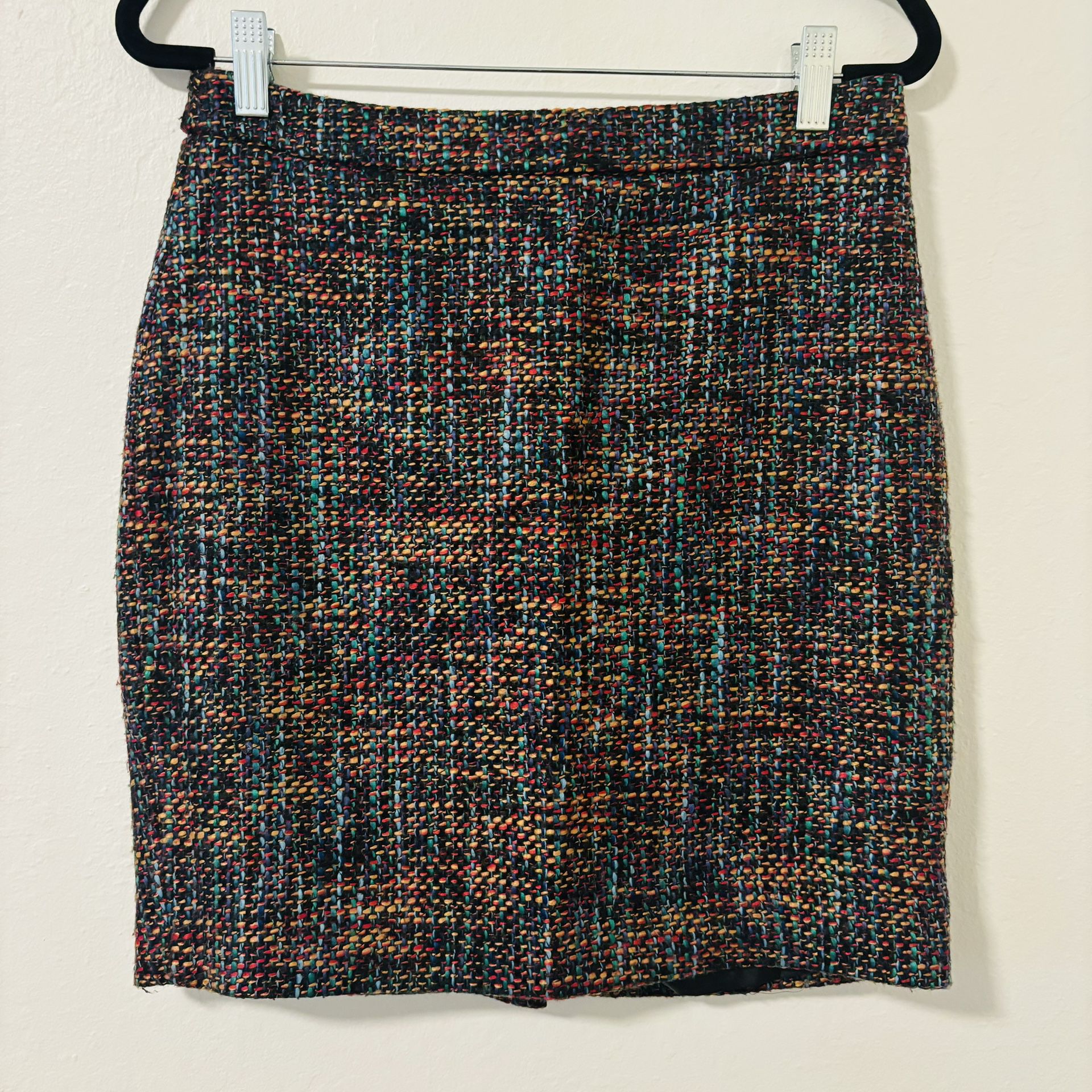 Ann Taylor Loft Colorful Tweed Straight Pencil Skirt 4P