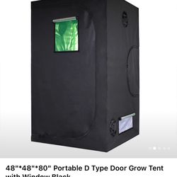 Cool Grows 48"*48"*80" Portable D Type Door Grow Tent with Window Black