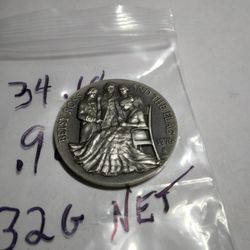 32 Gram  Net .925 Sterling Betsy Ross Medal 6 Under Melt 