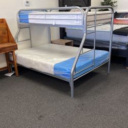 Twin Over Full Bunk Bed With Mattresses 